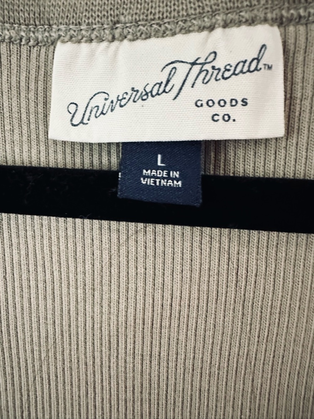 Ribbed Tank Top - Olive Green/tan - Universal Thread L - Picture 2 of 2